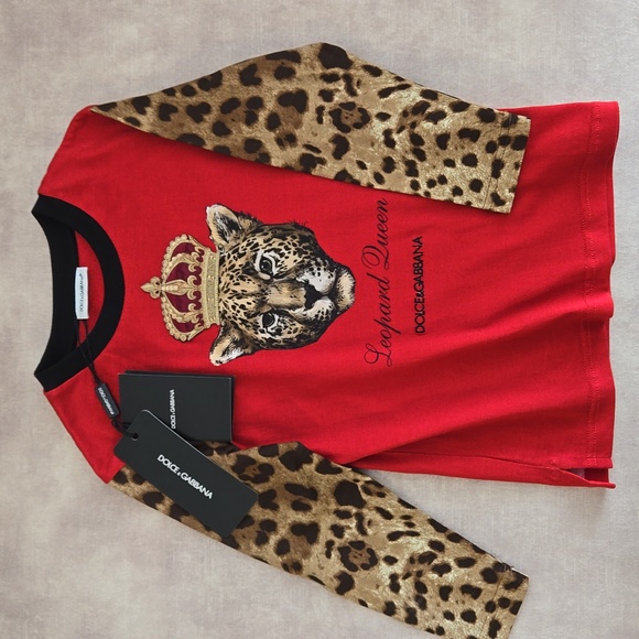 NWT Dolce Gabbana Leopard Queen kid's tee shirt, size